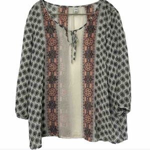 Old Navy Multicolor Patterned Blouse